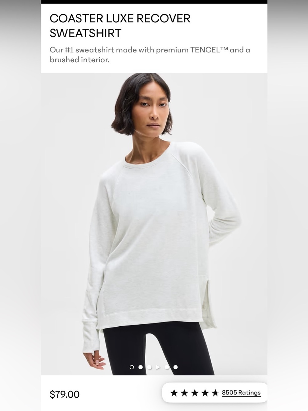 Athleta Heathered Light Gray Crewneck Pullover